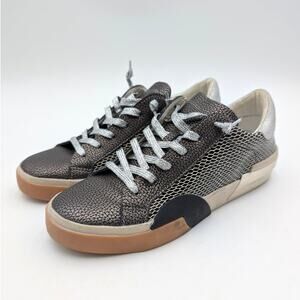 Dolce Vita Zina Lace Up Sneaker Shoes Round Toe Women's Mercury Leather Size US6